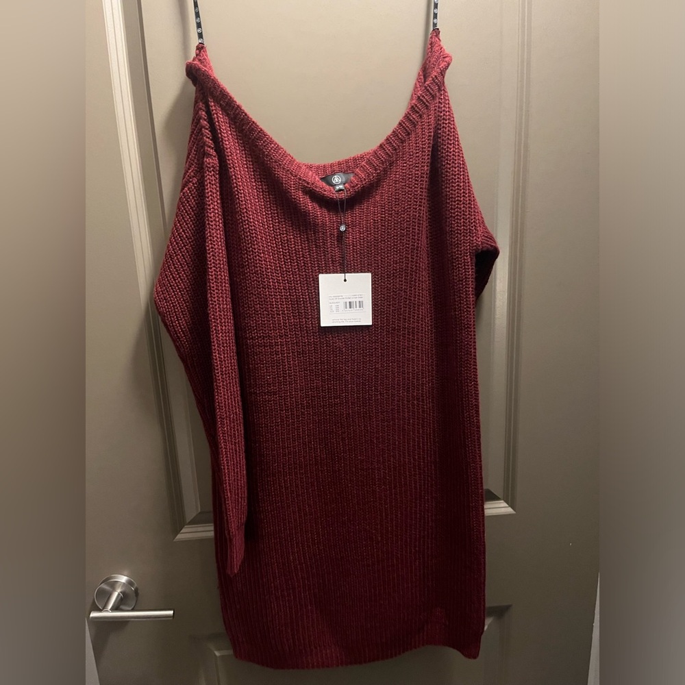 Red/burgundy knit sweater dress size small/medium